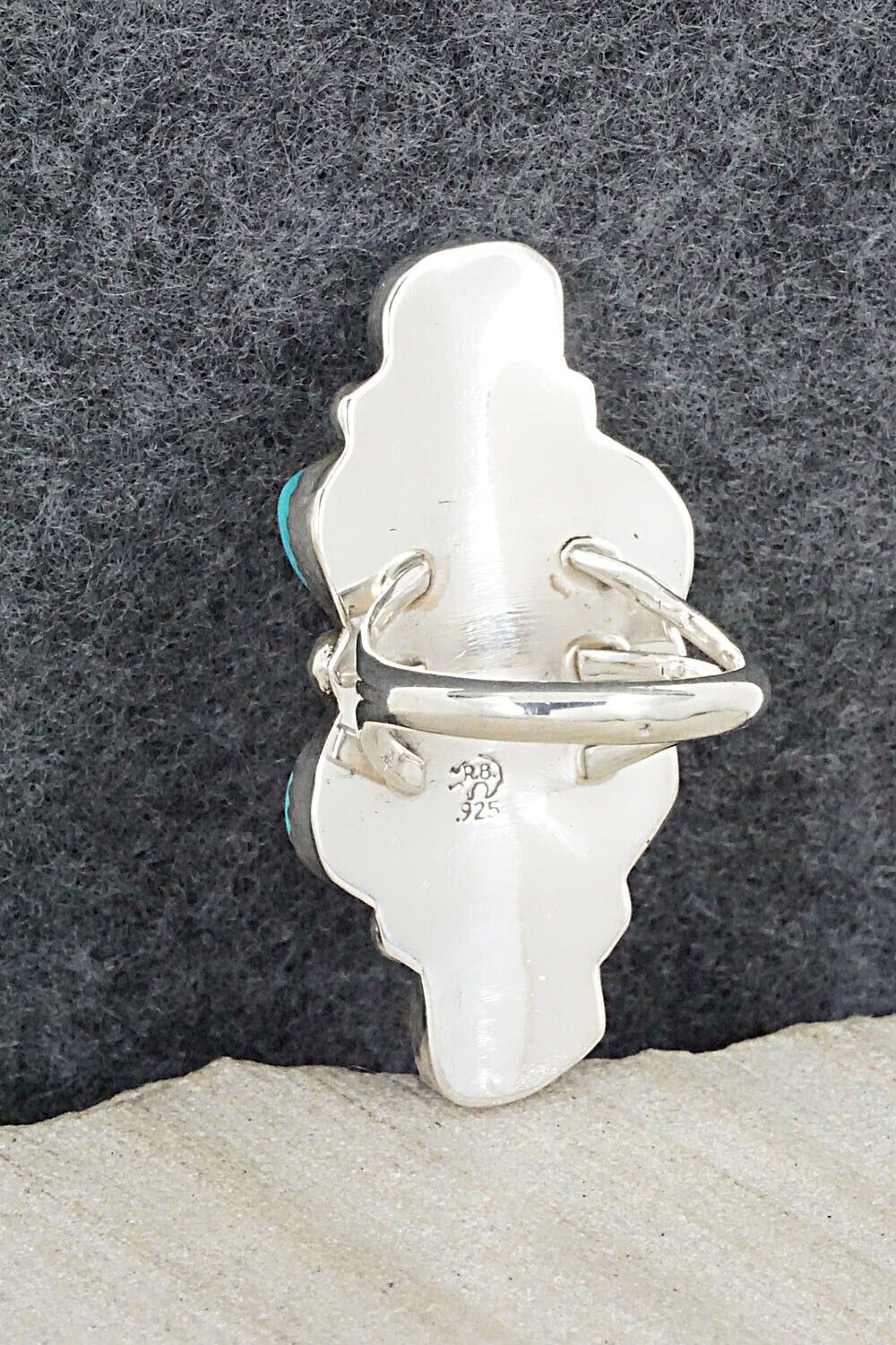 Turquoise Sterling Silver Ring - Roberta Begay - Size 8.5