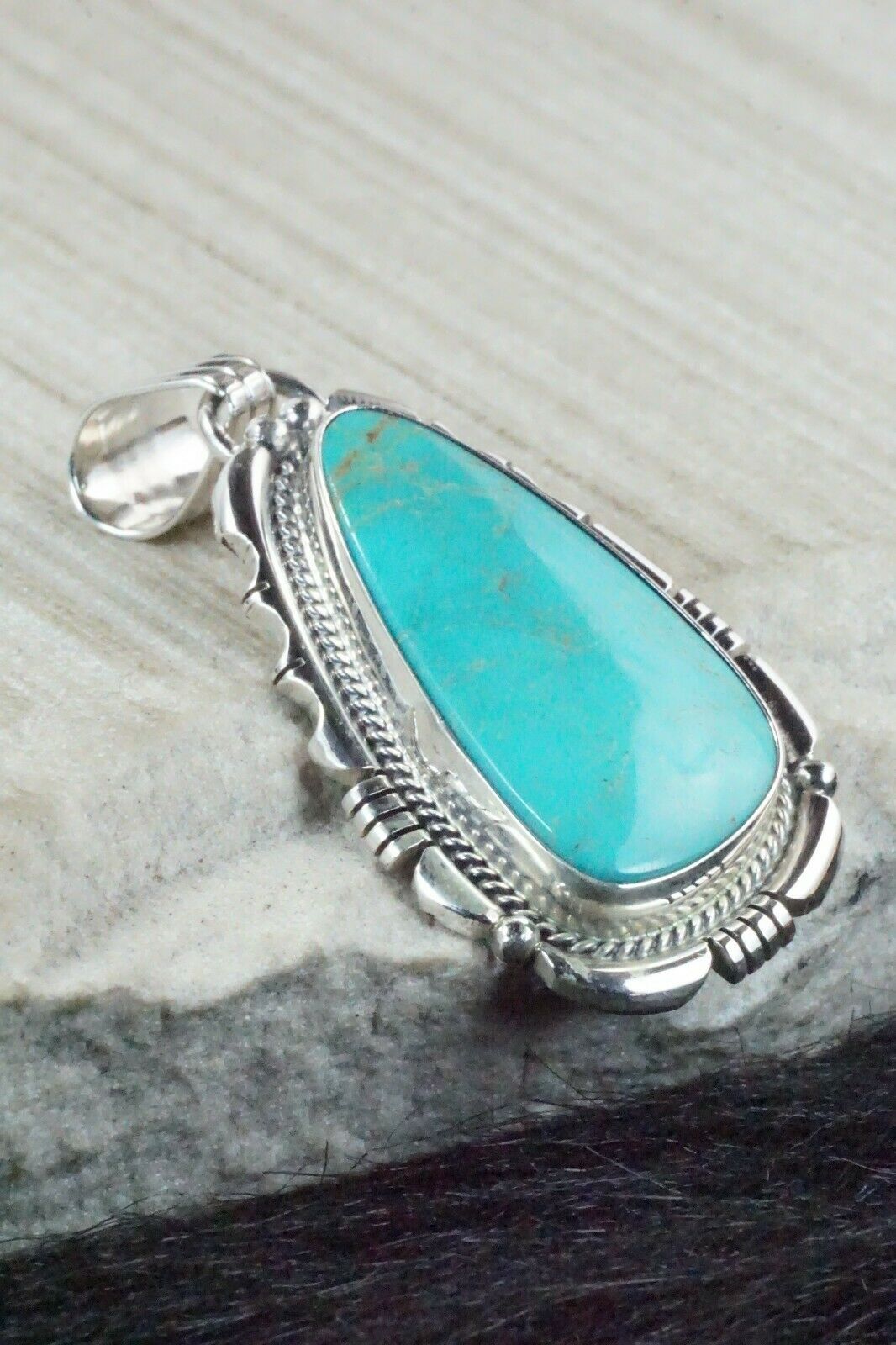 Turquoise & Sterling Silver Pendant - Samuel Yellowhair