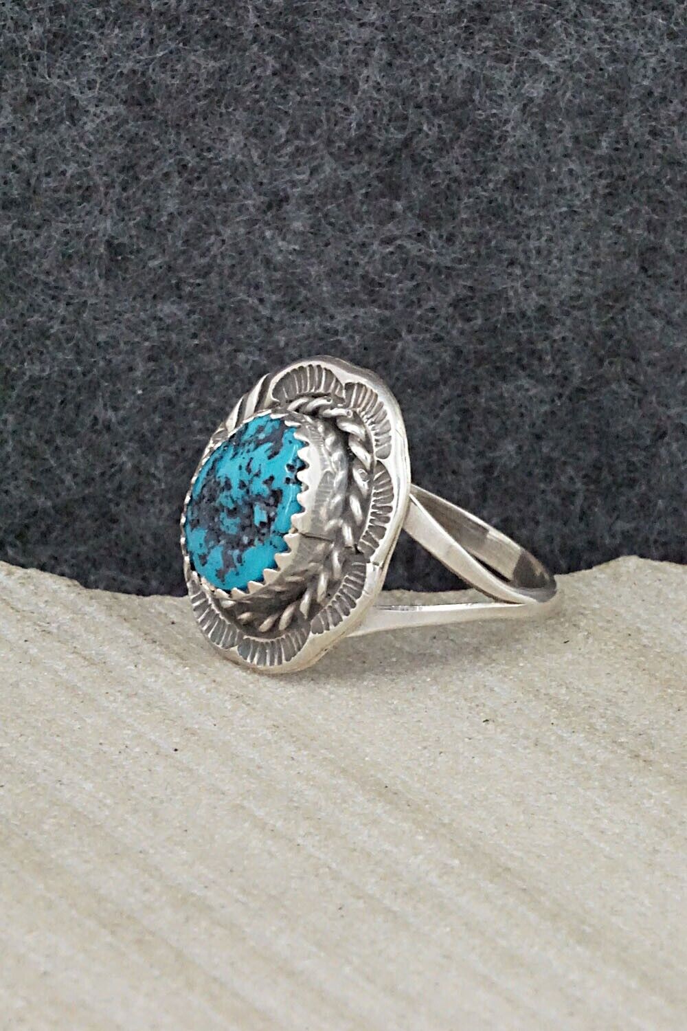 Turquoise & Sterling Silver Ring - Freda Martinez - Size 7