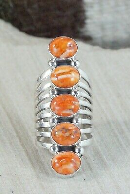 Spiny Oyster & Sterling Silver Ring - Thomas Yazzie - Size 6.5