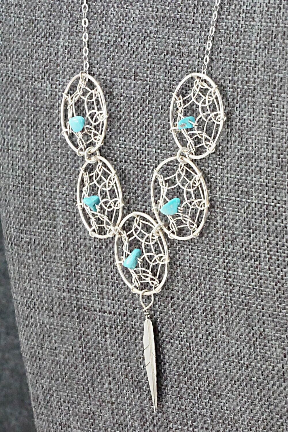 Turquoise & Sterling Silver Necklace - Lorenzo Arviso Jr.