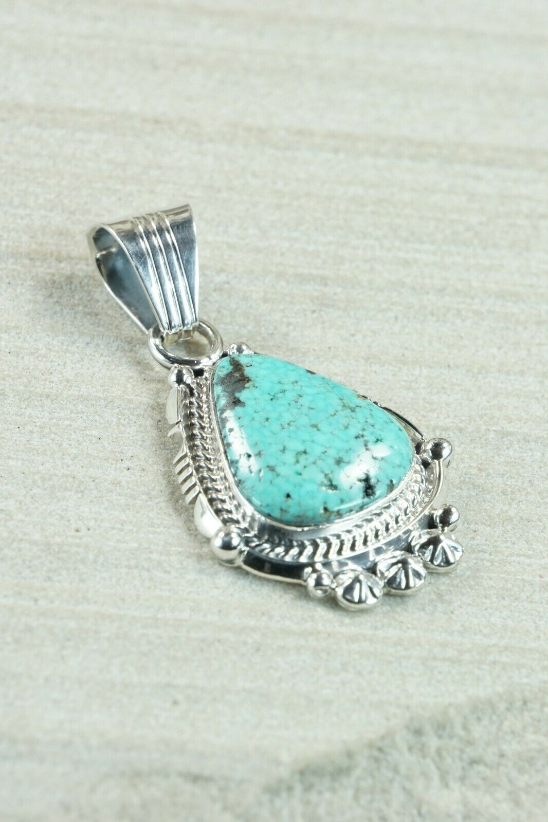 Navajo Turquoise and Sterling Silver Pendant - Bobby Platero
