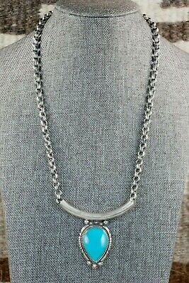 Navajo Turquoise & Sterling Silver Necklace - Raymond Delgarito