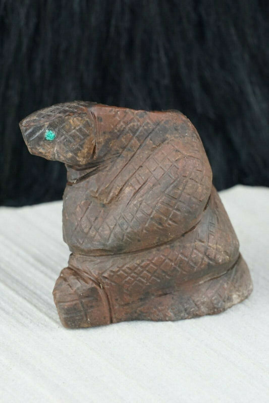 Snake Zuni Fetish Carving - Kent Banteah - High Lonesome Trading