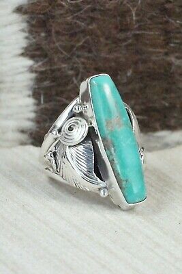 Turquoise & Sterling Silver Ring - Darrell Morgan - Size 8