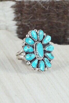 Turquoise and Sterling Silver Ring - Eunise Wilson - Size 7.5