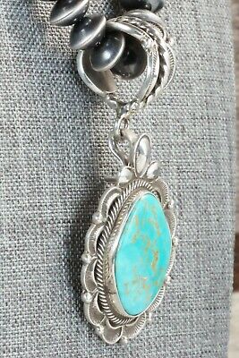 Royston Turquoise Pendant & Navajo Pearl Necklace - Rick Martinez