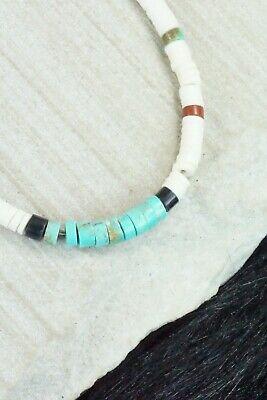 Turquoise, Shell & Sterling Silver Bracelet - Torevia Crespin - High Lonesome Trading