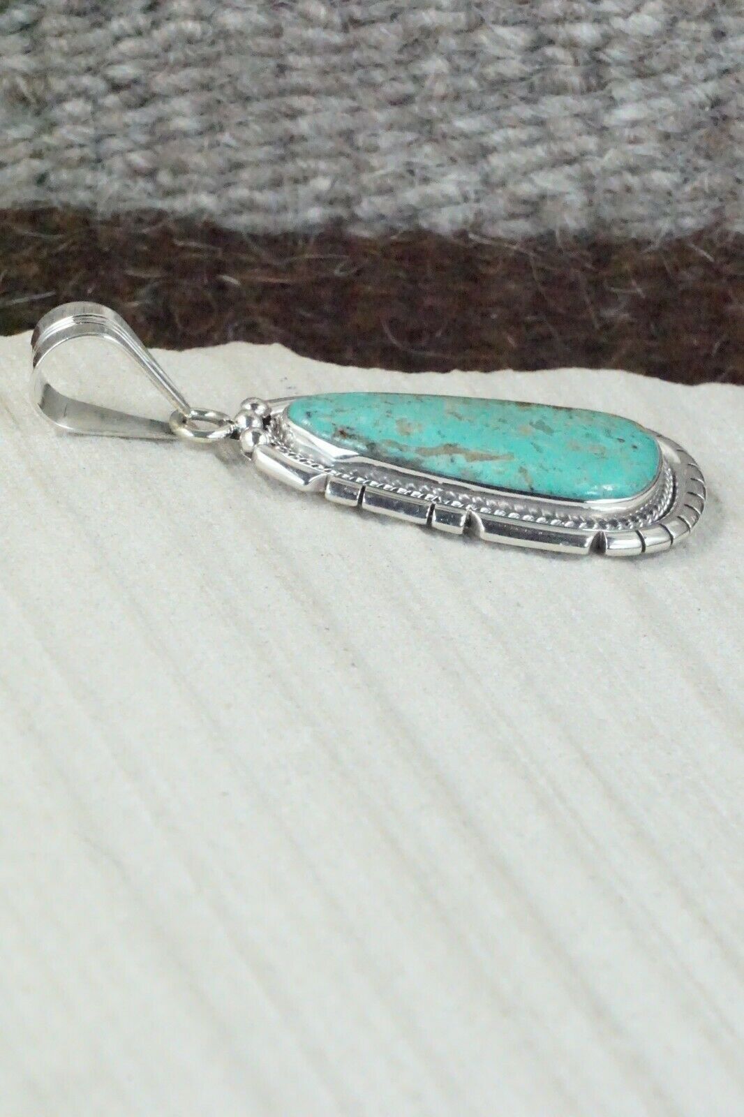 Turquoise & Sterling Silver Pendant - Samuel Yellowhair