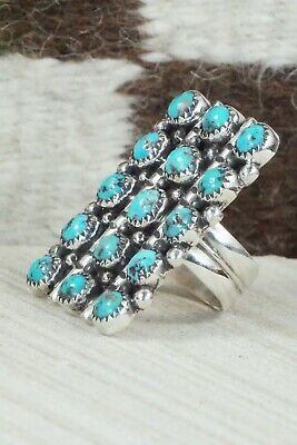 Turquoise and Sterling Silver Ring - Pricilla Reeder - Size 8.5
