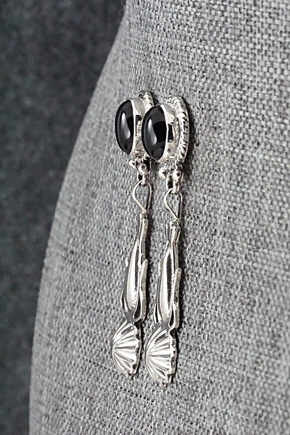 Onyx & Sterling Silver Earrings - Annie Spencer
