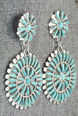 Turquoise & Sterling Silver Earrings - Lavell Byjoe