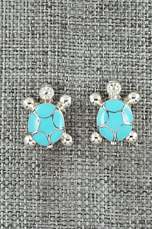 Turquoise & Sterling Silver Earrings - Amielda Peynetsa