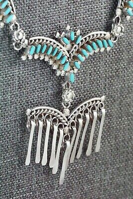 Turquoise & Sterling Silver Necklace and Earrings Set - Rosa Fambrough