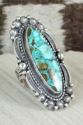 Turquoise & Sterling Silver Ring - Tom Lewis - Size 9