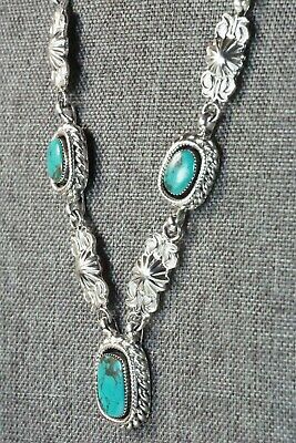 Navajo Turquoise & Sterling Silver Necklace - Lee Shorty