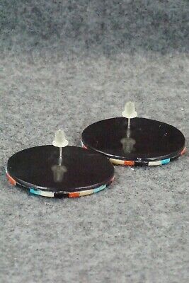 Multi Stone Inlay & Sterling Silver Earrings - Chaslyn Crespin