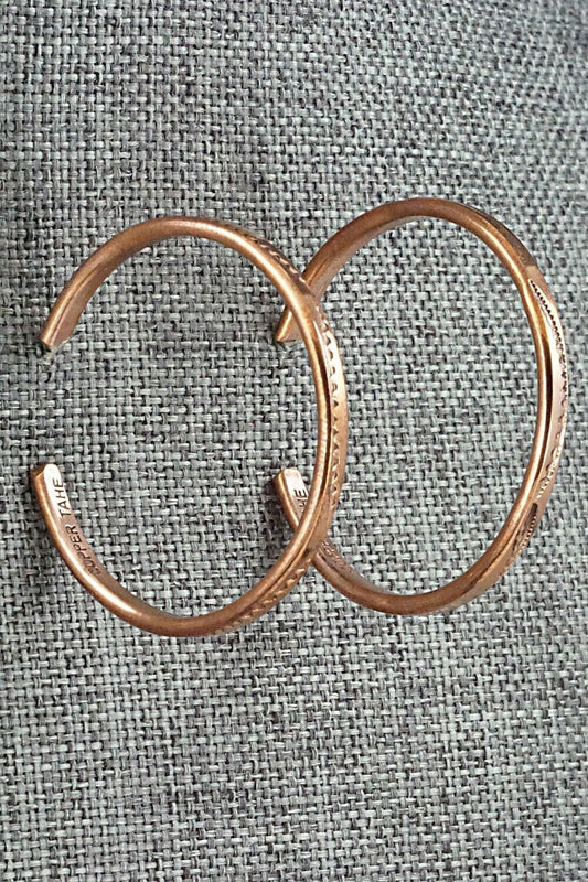 Copper Hoop Earrings - Elaine Tahe