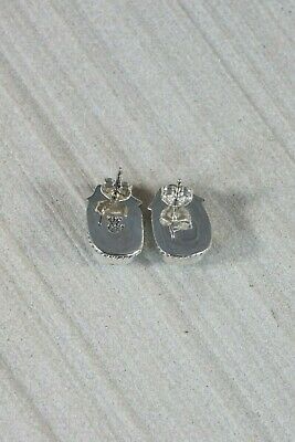 Navajo Turquoise and Sterling Silver Earrings - Etta Larry - High Lonesome Trading