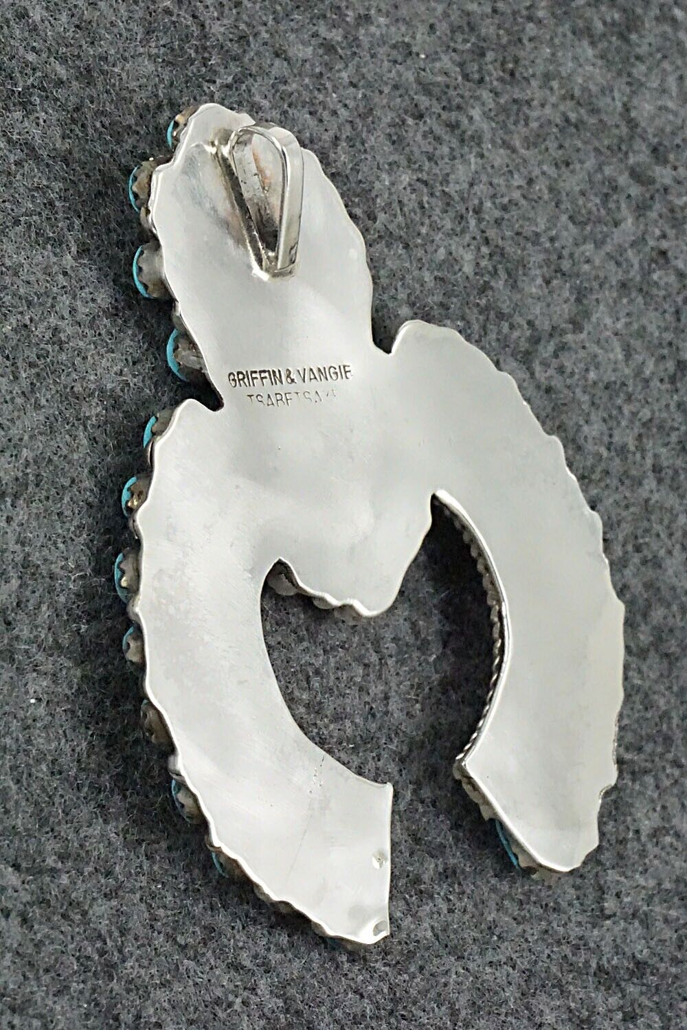 Turquoise & Sterling Silver Pendant and Earrings Set - Evangeline Tsabetsaye