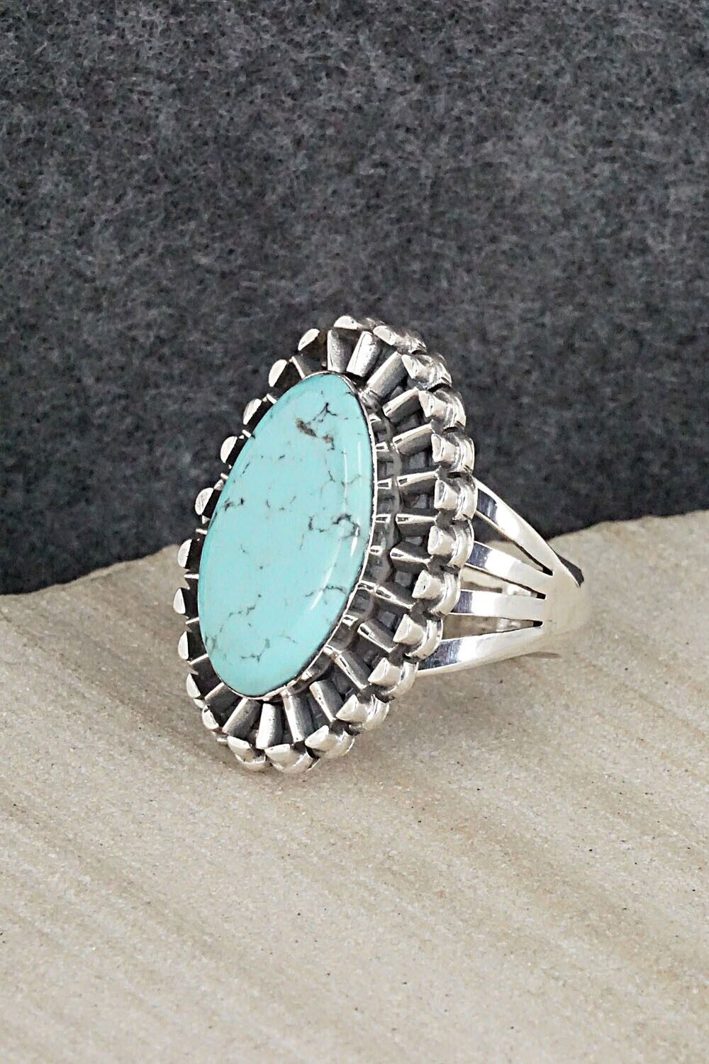 Turquoise & Sterling Silver Ring - Jimson Belin - Size 8.5