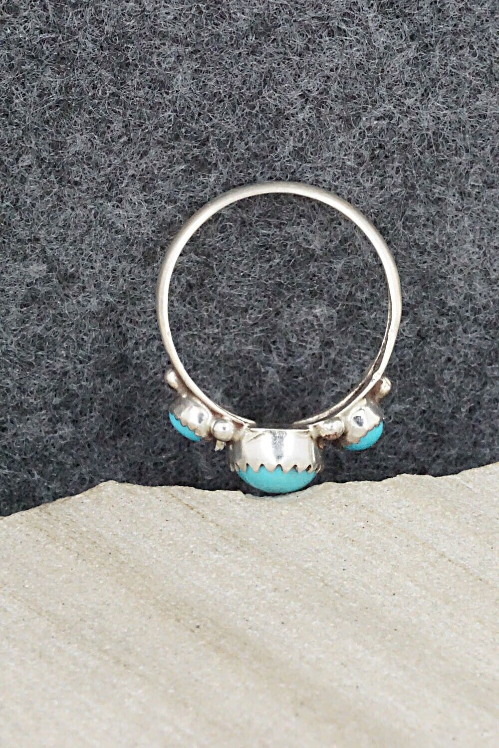 Turquoise & Sterling Silver Ring - Freda Martinez - Size 6.25
