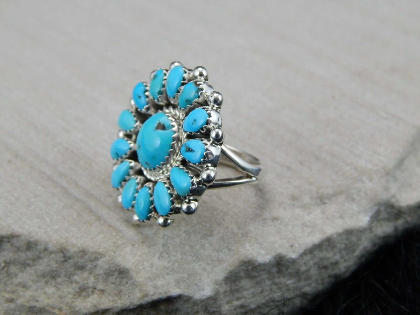 Navajo Sterling Silver & Turquoise Ring - Eric Wilson - High Lonesome Trading