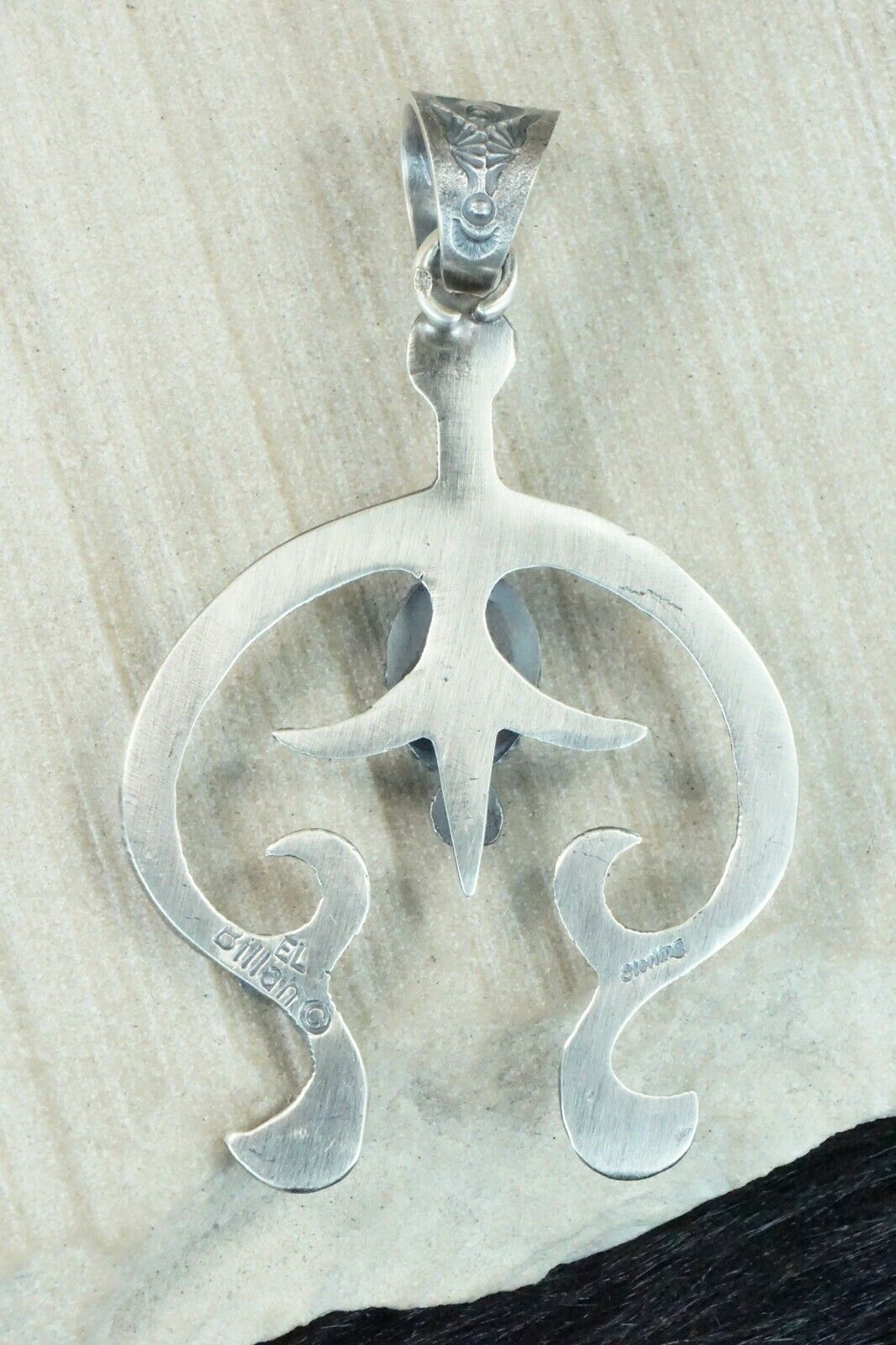 Turquoise and Sterling Silver Pendant - Eva & Linberg Billah - High Lonesome Trading
