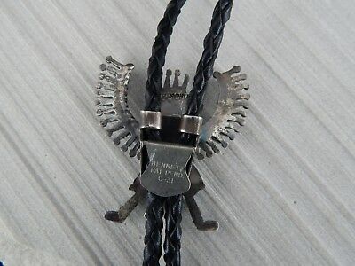 Zuni Sterling Silver & Turquoise Bolo Tie - H.I. Bowekaty - High Lonesome Trading