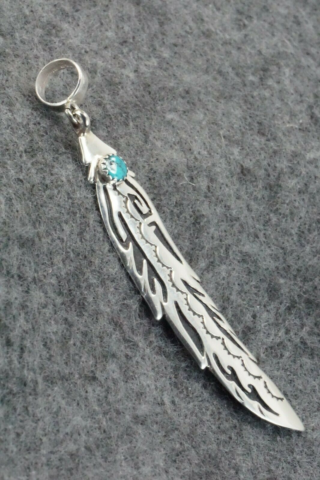 Turquoise & Sterling Silver Pendant - Rosita Singer