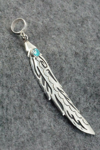 Turquoise & Sterling Silver Pendant - Rosita Singer