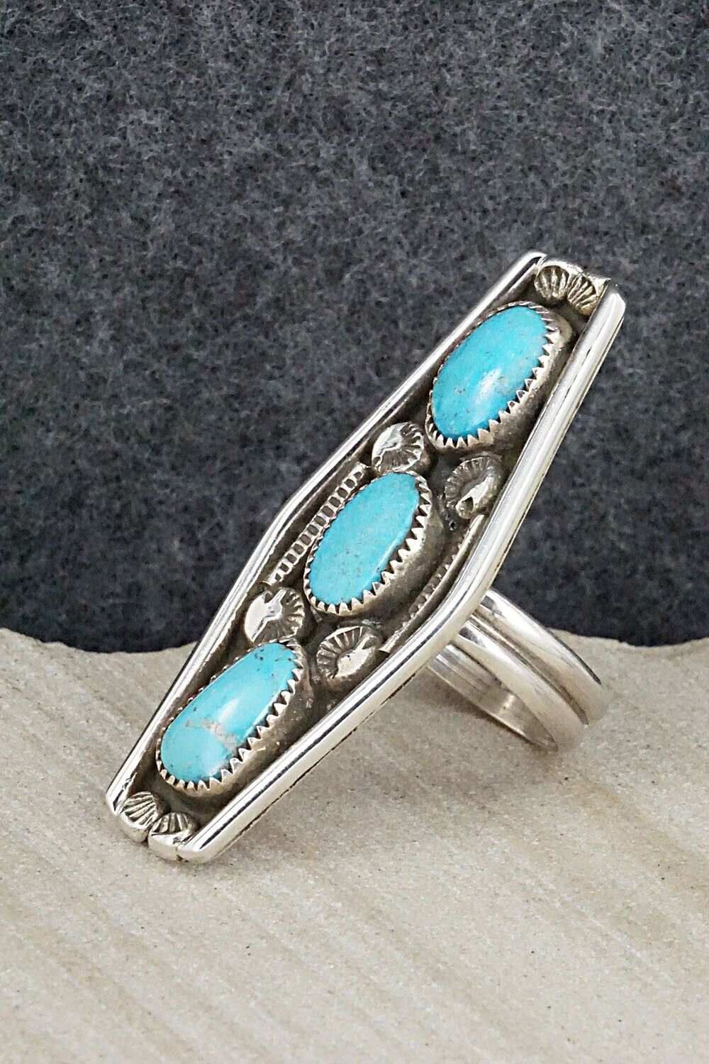 Turquoise & Sterling Silver Ring - Priscilla Reeder - Size 9