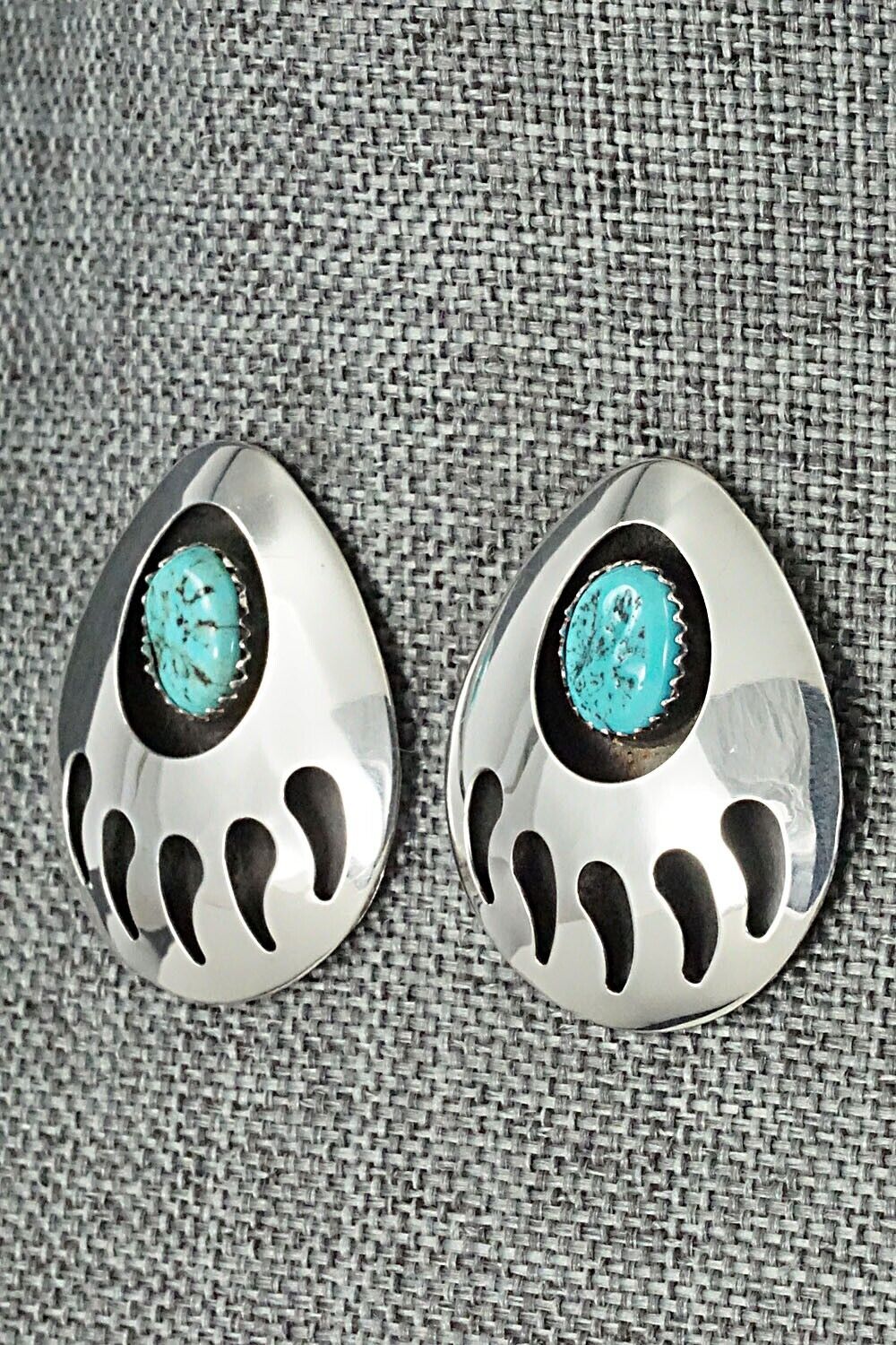Turquoise & Sterling Silver Earrings - Virginia Long