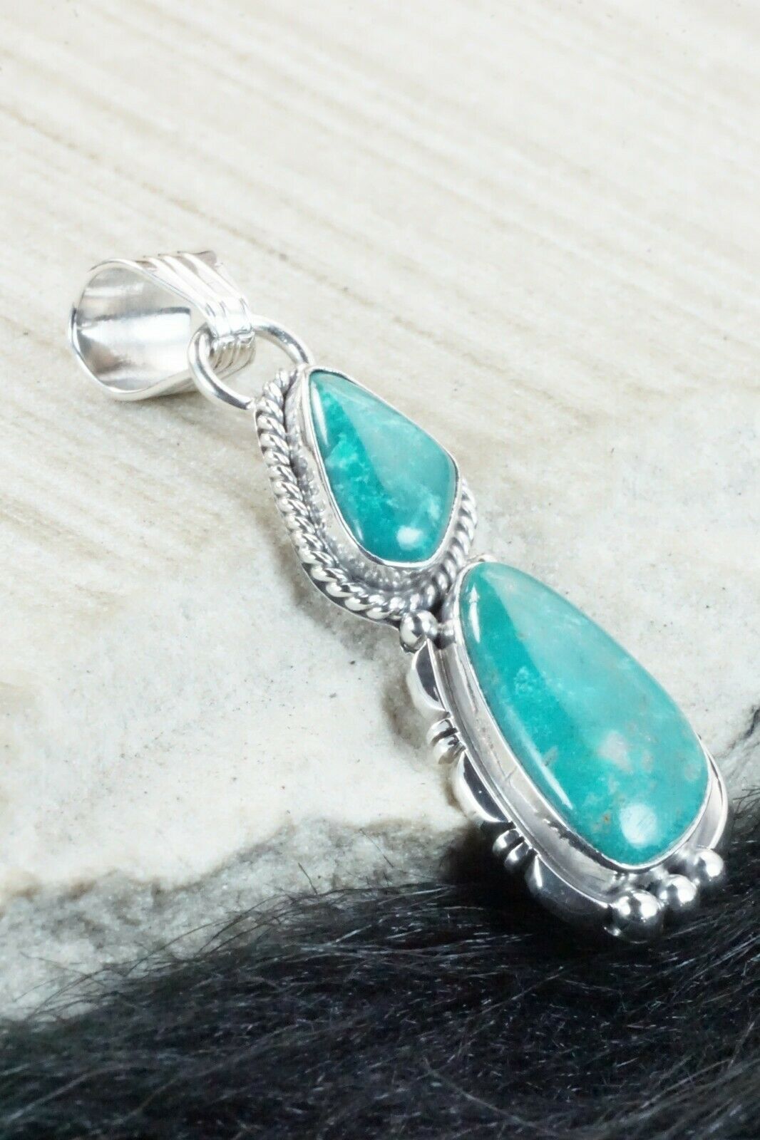 Turquoise & Sterling Silver Pendant - Marita Benally