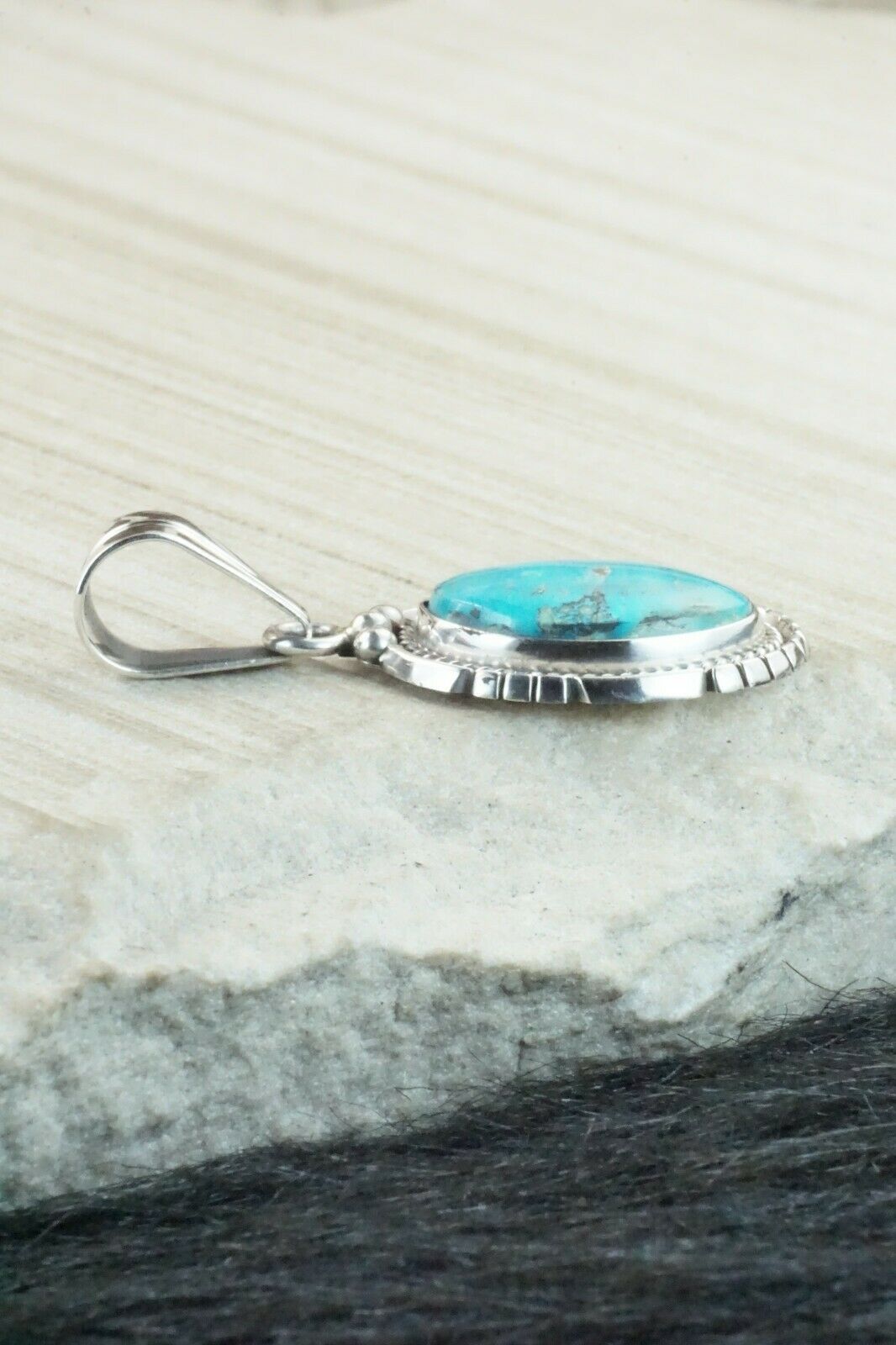Turquoise & Sterling Silver Pendant - Samuel Yellowhair