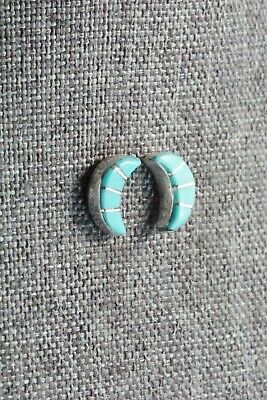 Turquoise and Sterling Silver Earrings - Sarah Bowannie