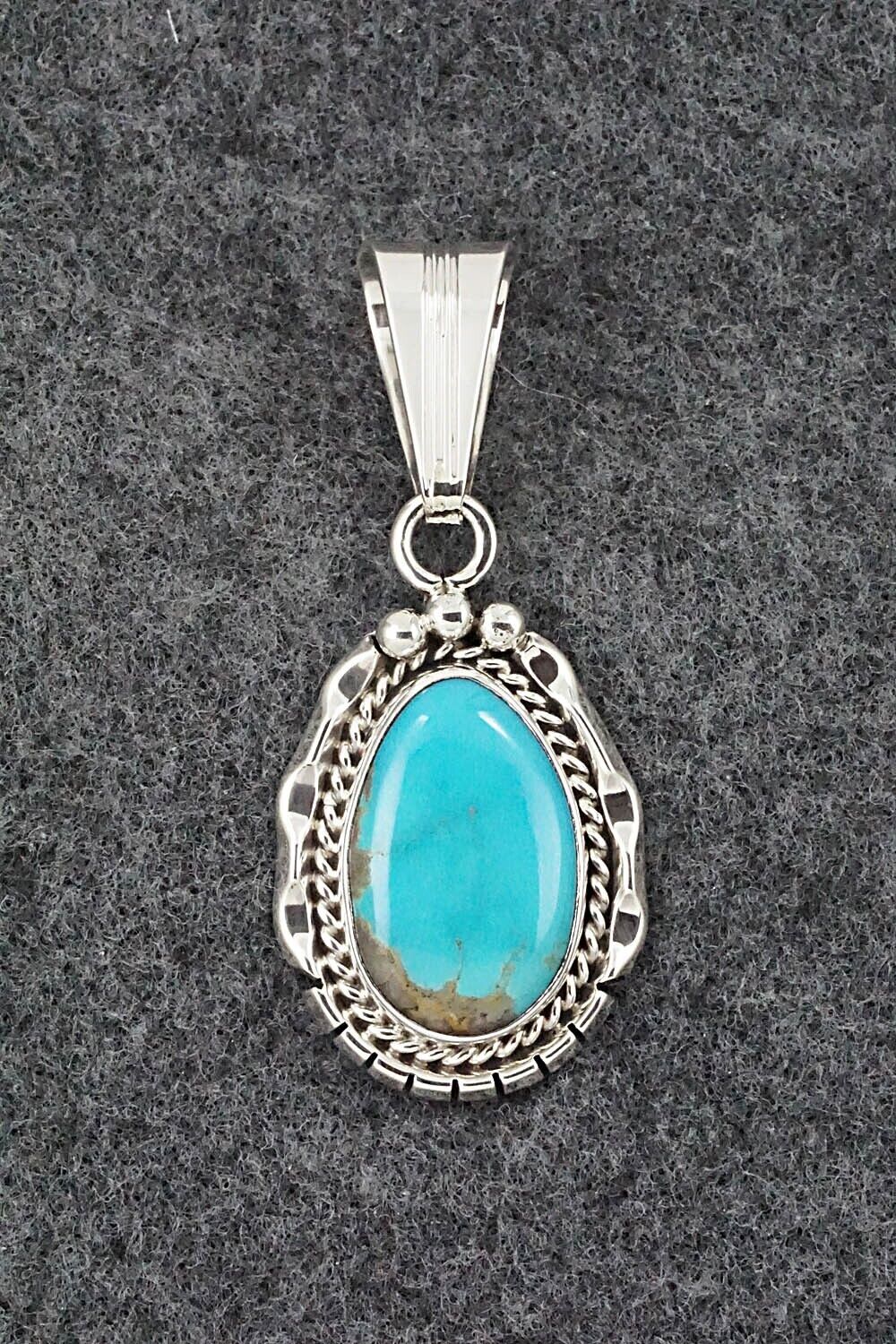 Turquoise & Sterling Silver Pendant - Samuel Yellowhair