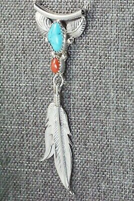 Turquoise, Coral & Sterling Silver Necklace - Sharon McCarthy - High Lonesome Trading