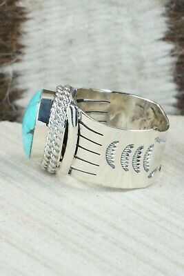 Turquoise and Sterling Silver Ring - Bucky Belin - Size 11.75