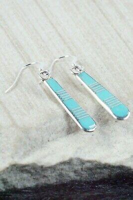 Turquoise & Sterling Silver Earrings - Valentino Laate - High Lonesome Trading