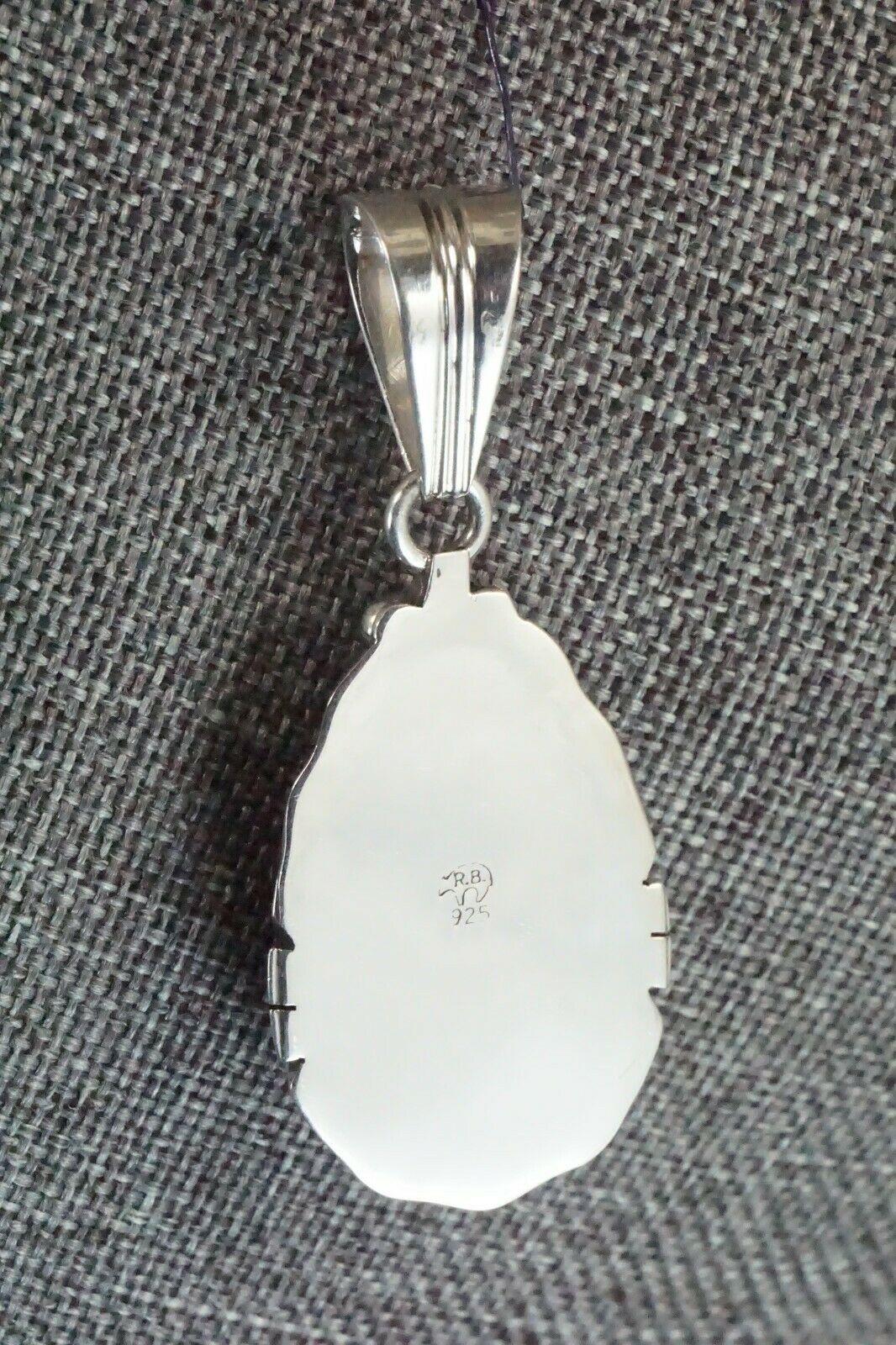 Navajo Lapis and Sterling Silver Pendant - Samuel Yellowhair