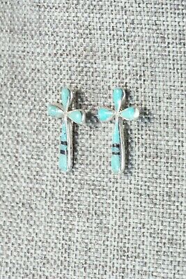 Turquoise and Sterling Silver Earrings - Kirsten Bowannie