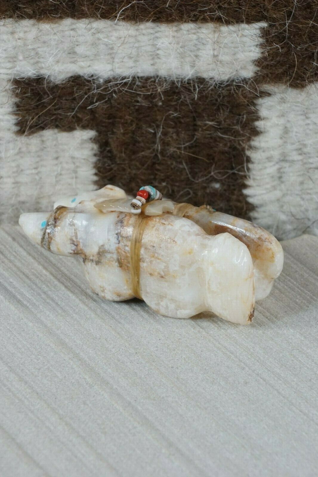 Mountain Lion and Wolf Zuni Fetish Carving - Peter Gasper - High Lonesome Trading