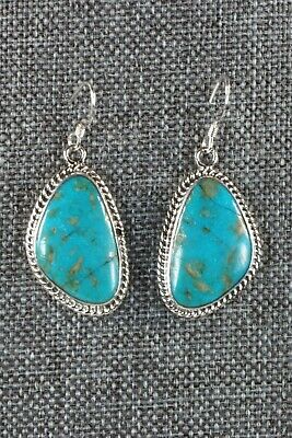 Turquoise & Sterling Silver Earrings - Lee Shorty - Navajo - High Lonesome Trading