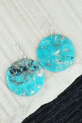 Turquoise & Sterling Silver Earrings - Lupe Lovato