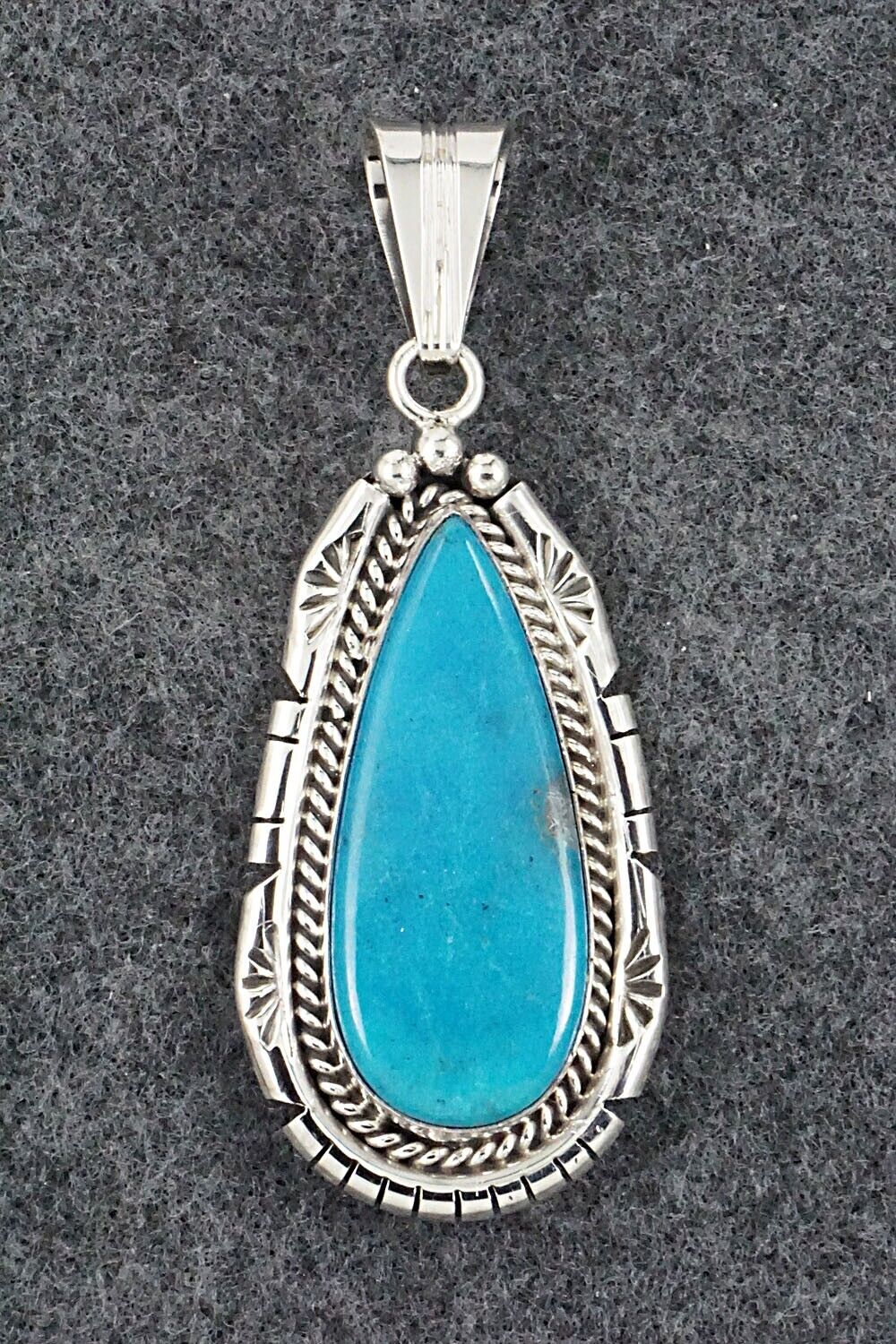 Turquoise & Sterling Silver Pendant - Samuel Yellowhair