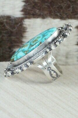 Turquoise & Sterling Silver Ring - Tom Lewis - Size 8.5