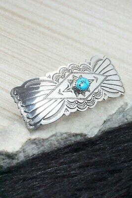 Turquoise & Sterling Silver Hair Barrette - Jennie Blackgoat