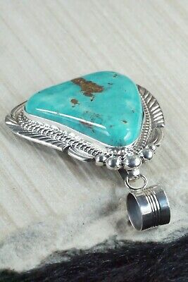 Turquoise and Sterling Silver Pendant - Alvin Joe