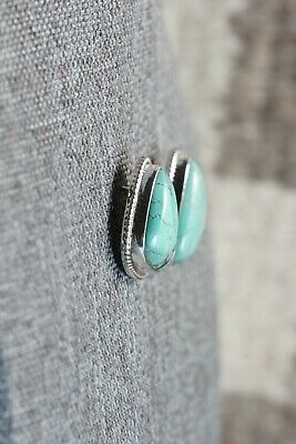 Turquoise & Sterling Silver Earrings - Judy Largo - Navajo